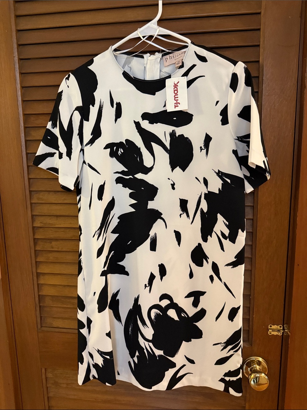 Philosophy Black and White Abstract Print Tunic